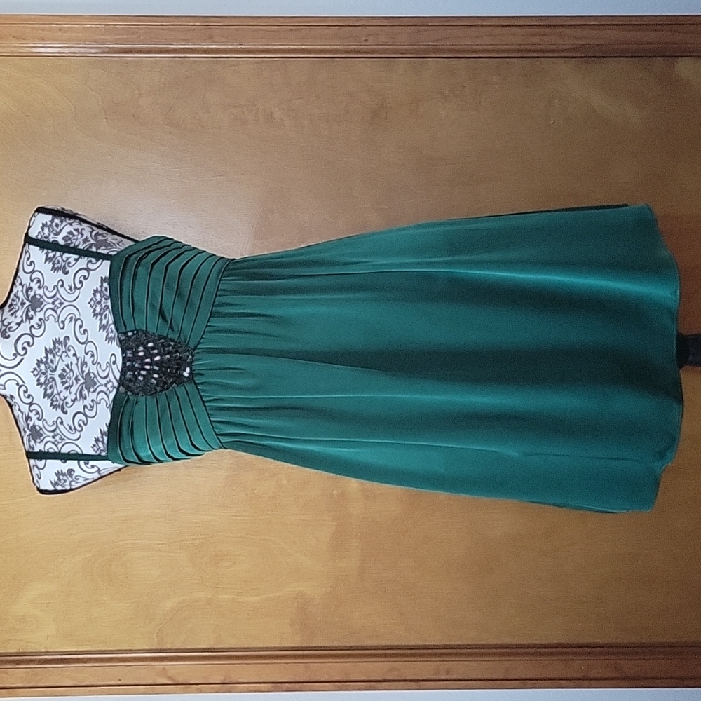 BCBG Emerald Satin Dress
